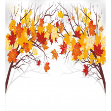 Cartoon Maple Autumn Tree Duvet Cover Set