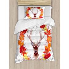 Autumn Leaves Wreath Art Duvet Cover Set