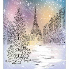 Winter Day at Paris Duvet Cover Set