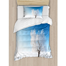 Snow Covered Alone Tree Duvet Cover Set