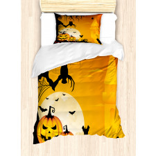 Spooky Pumkins Owl Art Duvet Cover Set