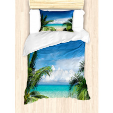 Tropical Sea Palms Sunny Day Duvet Cover Set