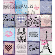 Eiffel Tower Love Letter Duvet Cover Set