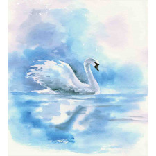 Swan in Hazy River Art Duvet Cover Set