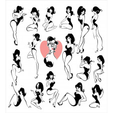 Woman Heart Tattoo Model Duvet Cover Set