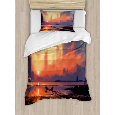 Sandy Skyscraper Duvet Cover Set