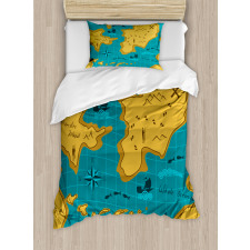 Cartoon Adventure Boats Duvet Cover Set