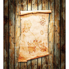 Map on Grunge Timber Duvet Cover Set