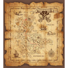 Old Paper Treasure Map Duvet Cover Set