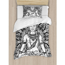 Third Eye Mandala Sketch Duvet Cover Set