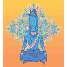 Asian Meditation Ancient Motif Duvet Cover Set