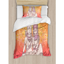 Asian Oriental Artful Motif Duvet Cover Set