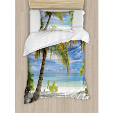 Palm Trees Coastline Duvet Cover Set