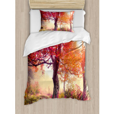 Flowers in Park Fall Duvet Cover Set