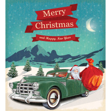 Santa in Classic Car Duvet Cover Set