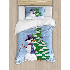 Snowman and Tree Duvet Cover Set