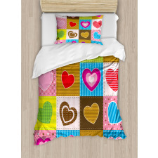 Love Heart Patchwork Duvet Cover Set