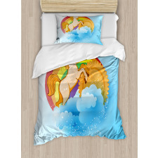 Cartoon Kids Rainbow Duvet Cover Set