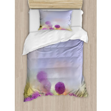 Onion Flowers Pastel Duvet Cover Set