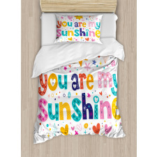 Cartoon Happy Sun Heart Duvet Cover Set