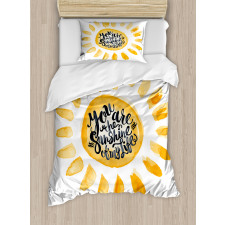 Watercolor Effect Sun Duvet Cover Set