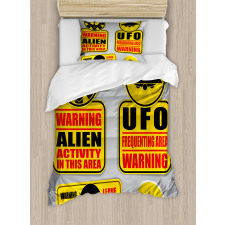 Warning Alien Danger Duvet Cover Set