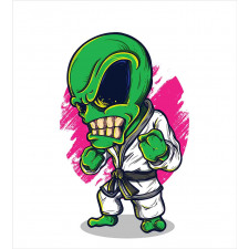 Angry Alien Karate Art Duvet Cover Set