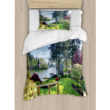 Backyard Garden Spring Duvet Cover Set