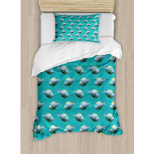 Fish Nautical Animal Art Duvet Cover Set