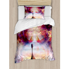 Dragon Head Boat Violet Duvet Cover Set