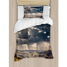 Fluffy Clouds Mountains Duvet Cover Set
