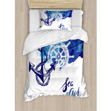 Nautical Wheel Ocean Duvet Cover Set