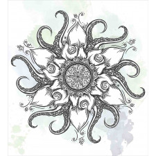 Drawn Mandala Flower Duvet Cover Set