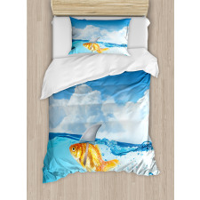 Goldfish with Shark Fin Duvet Cover Set