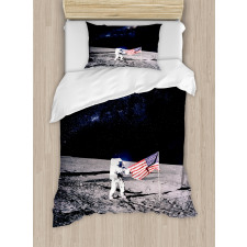 Milky Way American Flag Duvet Cover Set