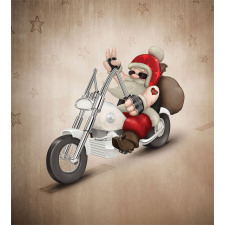 Cool Santa on Bike Duvet Cover Set