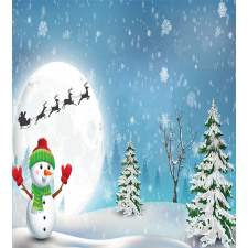 Jolly Snowman Santa Duvet Cover Set