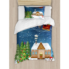 Santa with Rudolf Duvet Cover Set