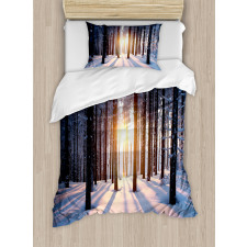 Sunset at Wintertime Duvet Cover Set