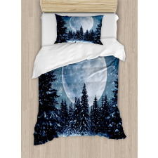 Moonlight Forest Bird Duvet Cover Set