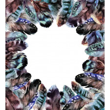 Bird Feathers Circle Art Duvet Cover Set