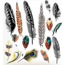 Bird Feather Retro Vibrant Duvet Cover Set