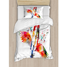Feather with Wings Birds Duvet Cover Set