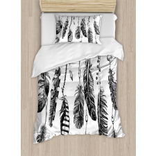 Hand Drawn Feather Duvet Cover Set