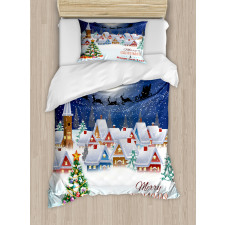 Winter Sky Moon Star Duvet Cover Set