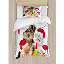 Christmas Theme Pets Duvet Cover Set