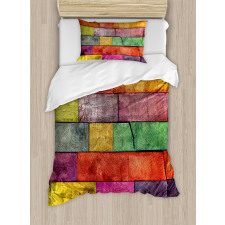 Rainbow Timber Art Duvet Cover Set