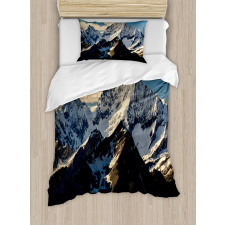 View of Alps Mountain Duvet Cover Set