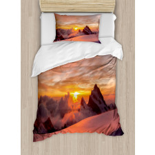 Sunrise in Swiss Alps Duvet Cover Set