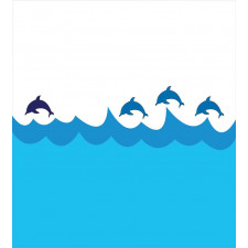 Dolphins on Waves Ocean Duvet Cover Set
